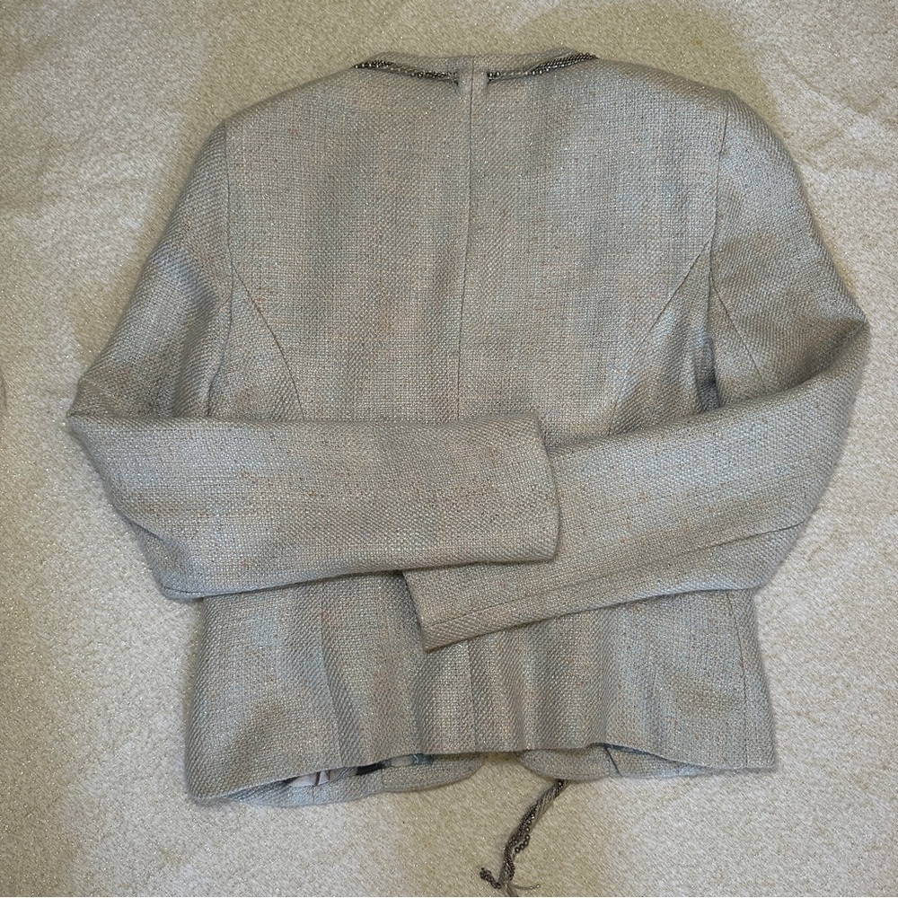 Alberto Makali Women's Gray Blazer with Tie Details - Picture 4 of 5
